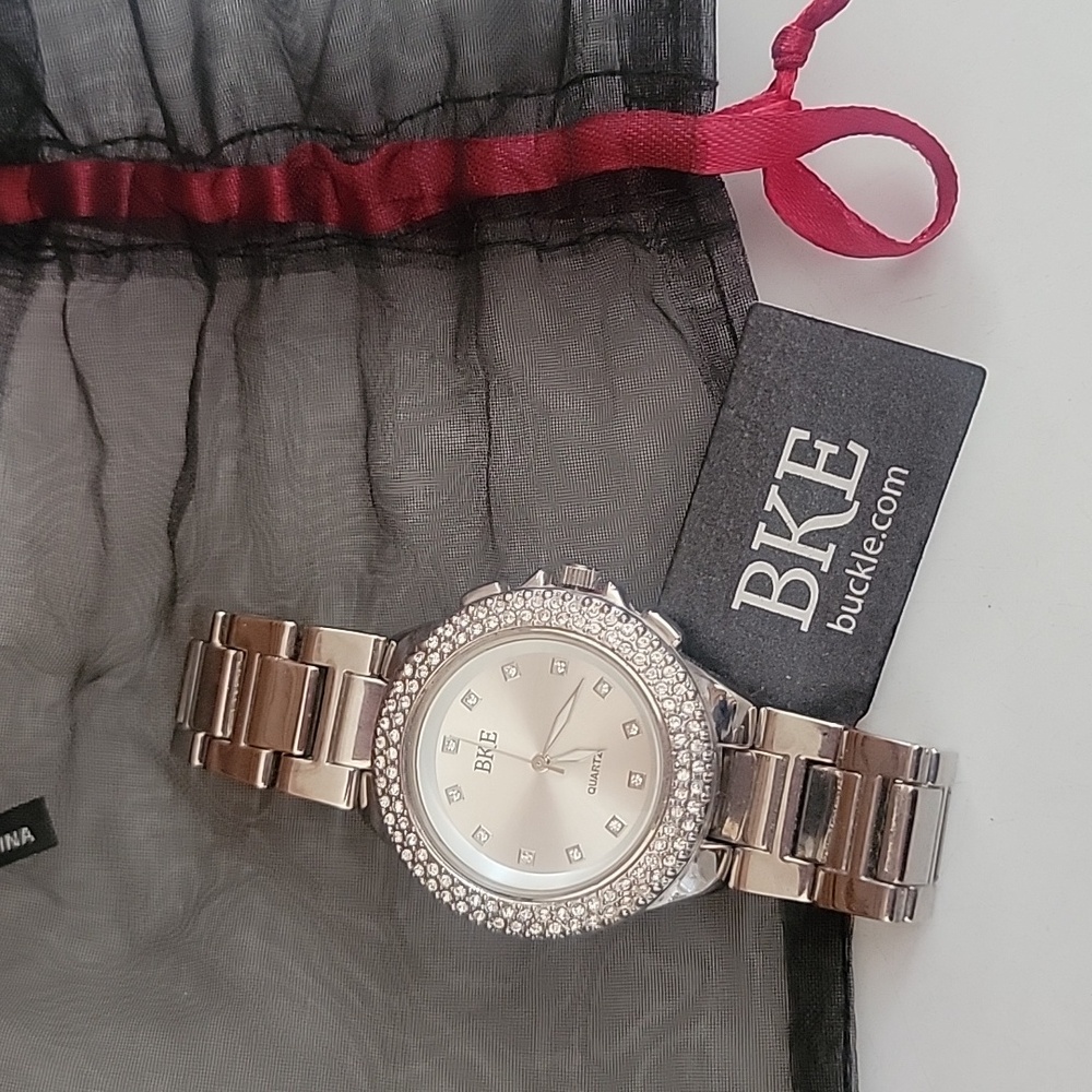 BKE Buckle silver rhinestone ladies watch New Nwt